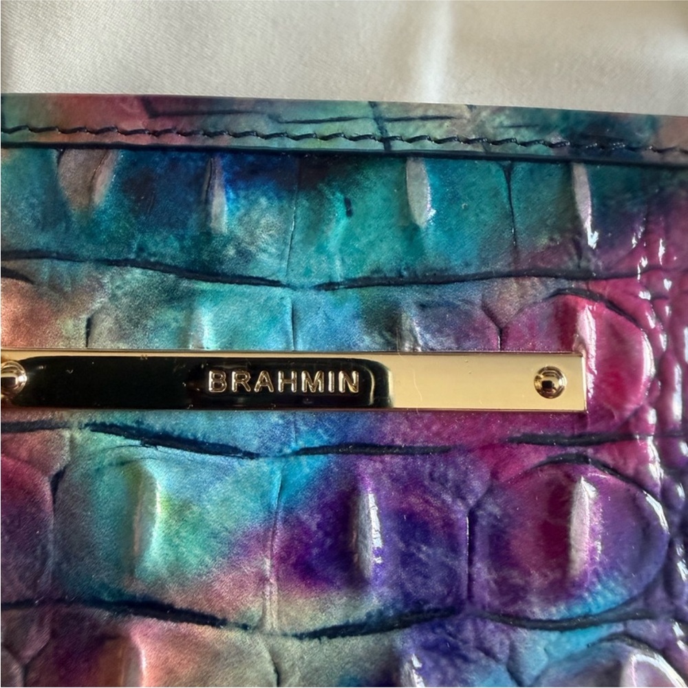 Brahmin Vibrant Multicolor Embossed 🌈 Zip Tote - Picture 2 of 8